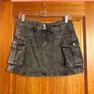 Amazon Black Denim Mini Skirt